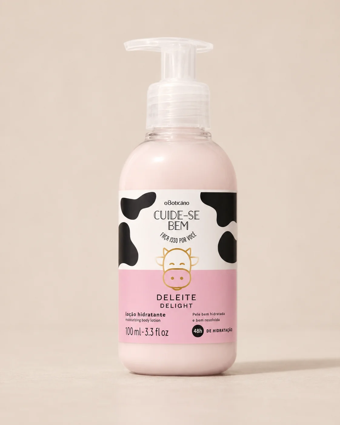 Frasco de 100 ml com rótulo da linha Deleite