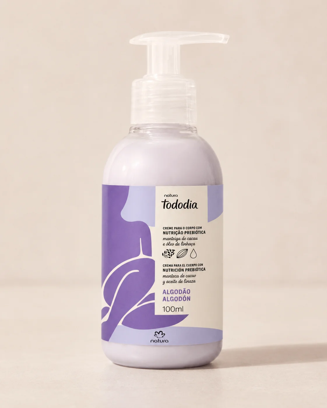 Frasco de 100 ml com rótulo da linha Tododia